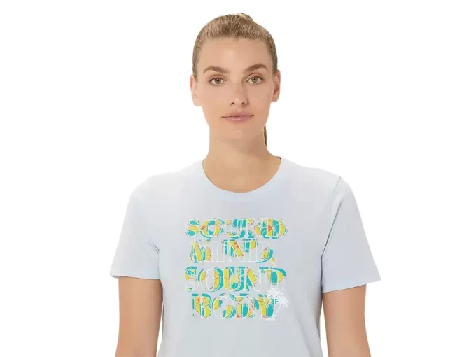 ASICS DAME HIBISCUS SLOGAN CREW