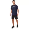 ASICS STRIPETE KORT ERME T-SKJORTE