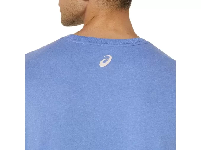 ASICS STRIPETE KORT ERME T-SKJORTE