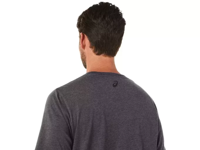 ASICS STRIPETE KORT ERME T-SKJORTE