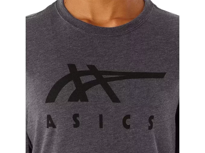 ASICS STRIPETE KORT ERME T-SKJORTE