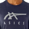 ASICS STRIPETE KORT ERME T-SKJORTE