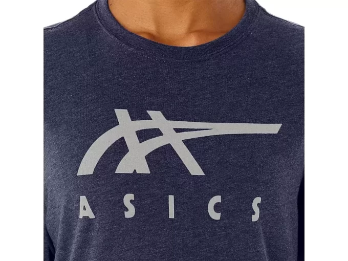 ASICS STRIPETE KORT ERME T-SKJORTE