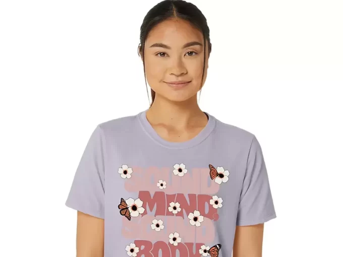 DAME ASICS MONARCH SLOGAN CREW-SKOR