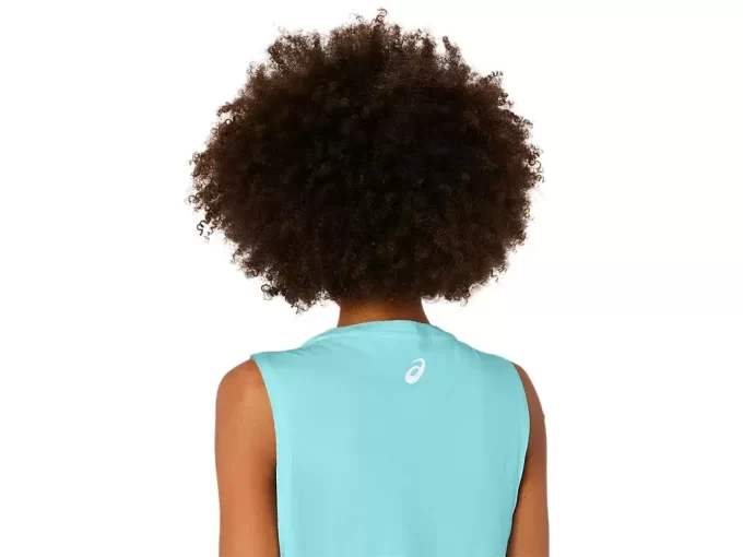 DAME ASICS SUN IN THE SKY SLOGAN MUSCLE-T-SKJORTE