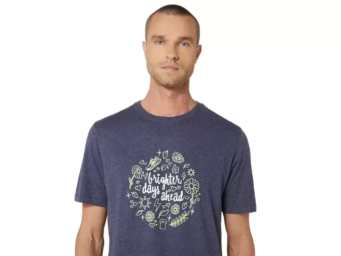 UNISEX ASICS LYSERE DAGER FORUT KORT ERME T-SKJORTE