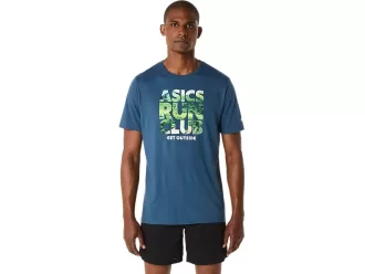 UNISEX ASICS RUN OUTSIDE CLUB KORTARMET T-SKJORTE